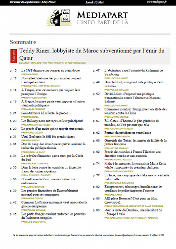 Mediapart du Lundi 13 mai 2019