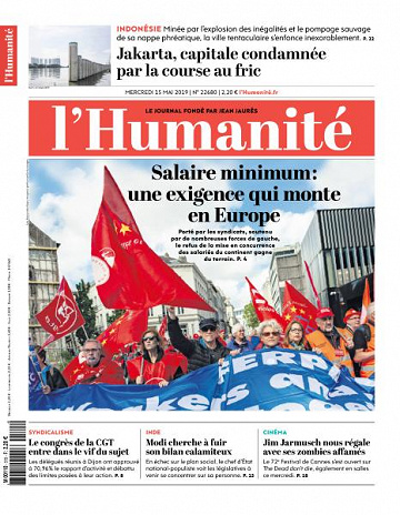 L’Humanite du Mercredi 15 Mai 2019