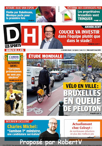 La Dernière Heure (3 éditions) - Mercredi 15 Mai 2019