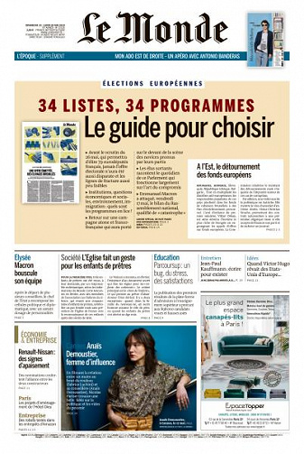 Le Monde du Dimanche 19 et Lundi 20 Mai 2019