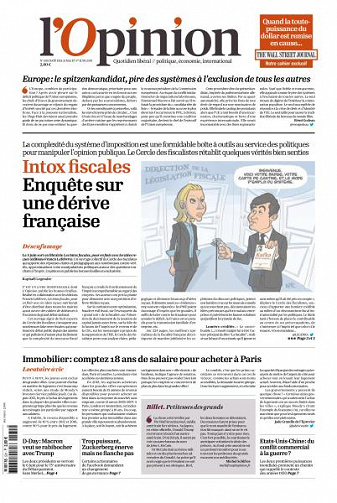 L’Opinion du Vendredi 31 Mai et Samedi 1er Juin 2019