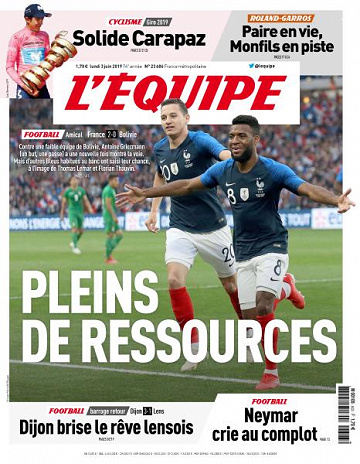 L’equipe du Lundi 3 Juin 2019