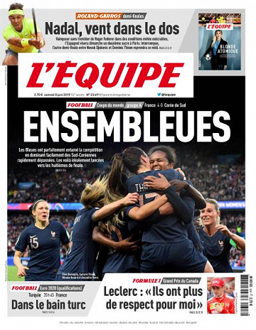 L’equipe du Samedi 8 Juin 2019