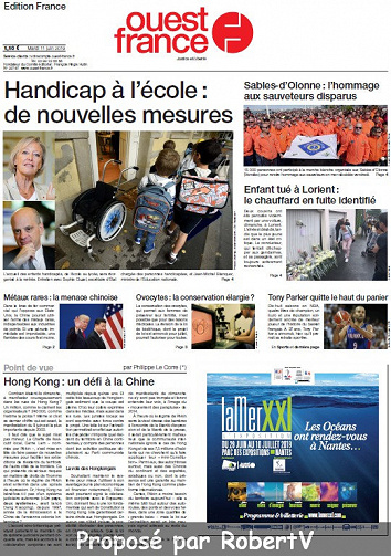 Ouest France - Mardi 11 Juin 2019