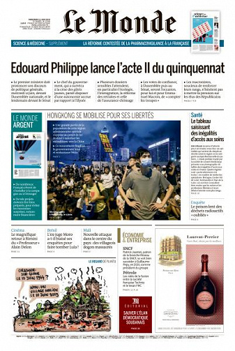 Le Monde du Mercredi 12 Juin 2019