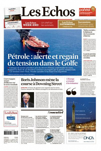 Les Echos du Vendredi 14 et Samedi 15 Juin 2019