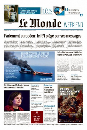 Le Monde du Samedi 15 Juin 2019