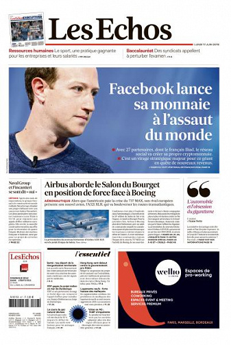 Les Echos du Lundi 17 Juin 2019