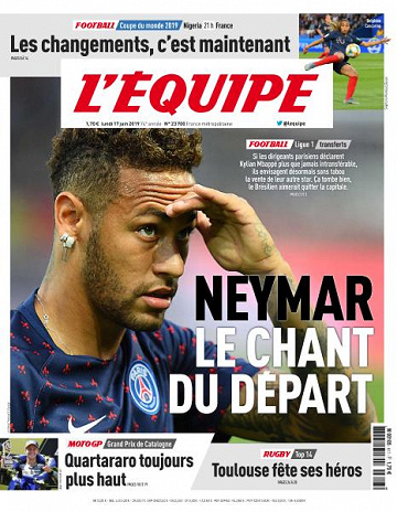 L’equipe du Lundi 17 Juin 2019