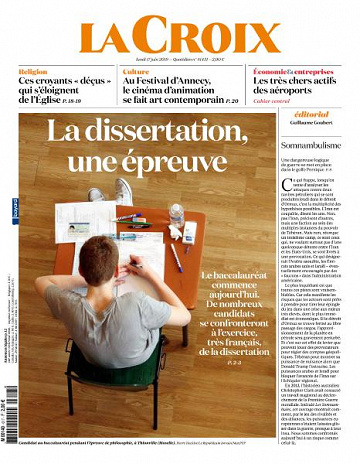 La Croix du Lundi 17 Juin 2019