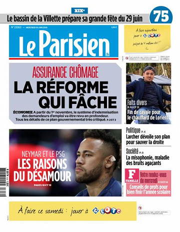 Le Parisien du Mercredi 19 Juin 2019