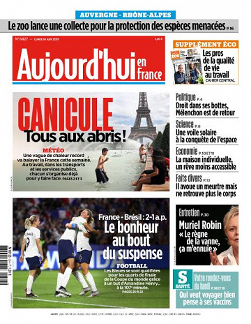 Aujourd’hui en France du Lundi 24 Juin 2019