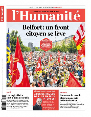 L’Humanite du Lundi 24 Juin 2019