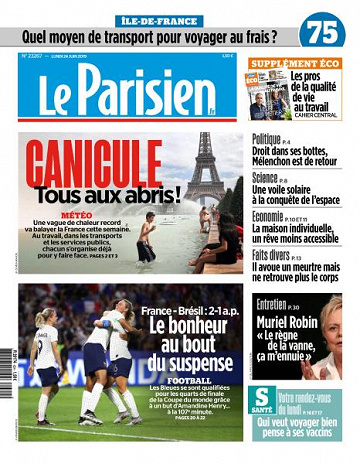 Le Parisien du Lundi 24 Juin 2019