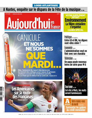 Aujourd’hui en France du Mardi 25 Juin 2019