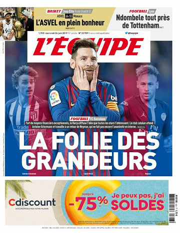 L’equipe du Mercredi 26 Juin 2019