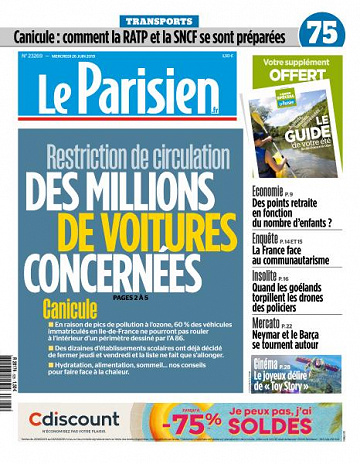 Le Parisien du Mercredi 26 Juin 2019