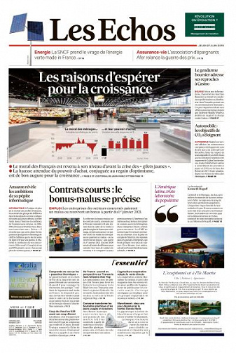 Les Echos du Jeudi 27 Juin 2019
