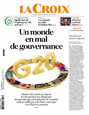 La Croix du Vendredi 28 Juin 2019