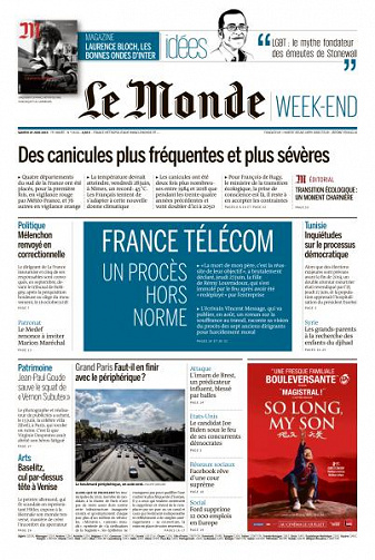 Le Monde du Samedi 29 Juin 2019