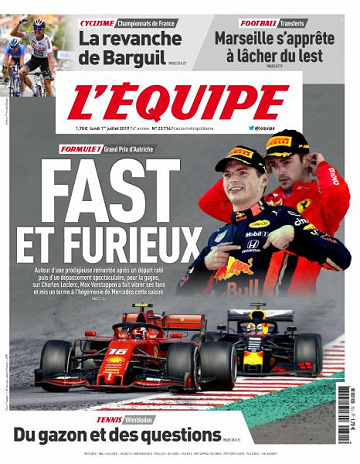 L’equipe du Lundi 1er Juillet 2019