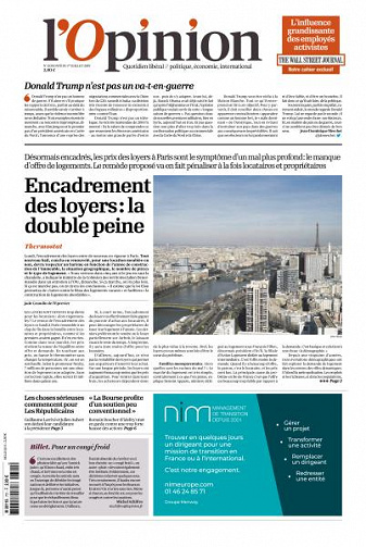 L’Opinion du Lundi 1er Juillet 2019