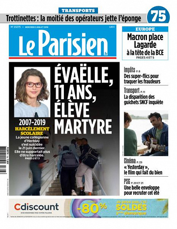 Le Parisien du Mercredi 3 Juillet 2019