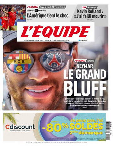 L’equipe du Mercredi 3 Juillet 2019