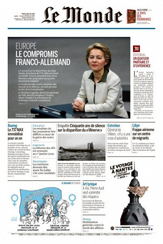 Le Monde du Jeudi 4 Juillet 2019