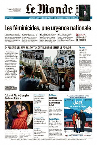 Le Monde du Dimanche 7 et Lundi 8 Juillet 2019