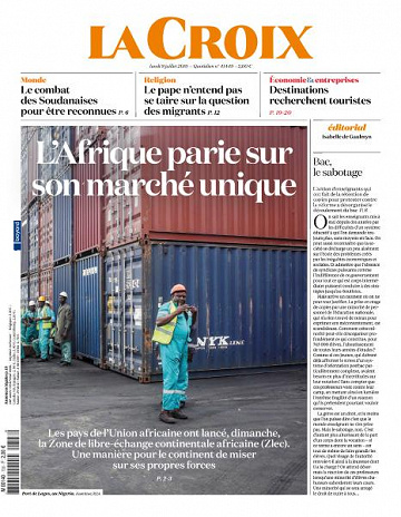La Croix du Lundi 8 Juillet 2019