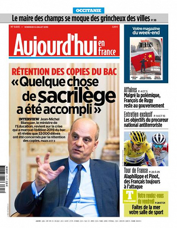Aujourd’hui en France du Vendredi 12 Juillet 2019