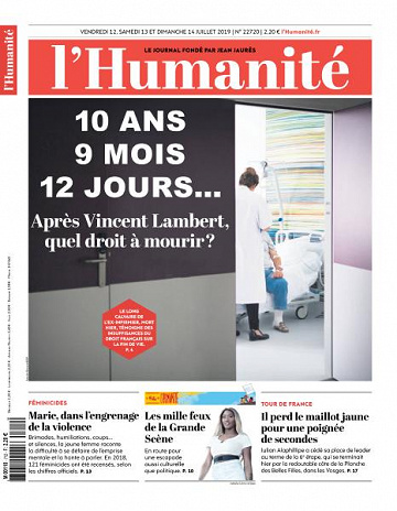 L’Humanite du Vendredi 12 et Dimanche 14 Juillet 2019
