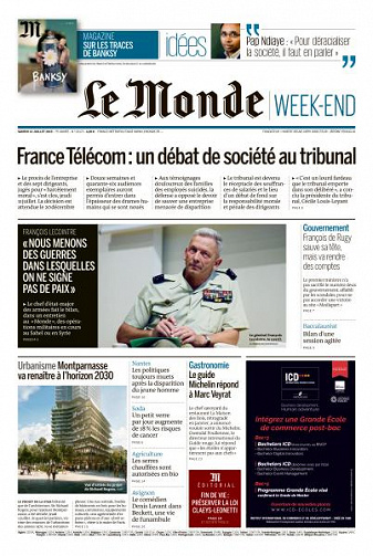 Le Monde du Samedi 13 Juillet 2019
