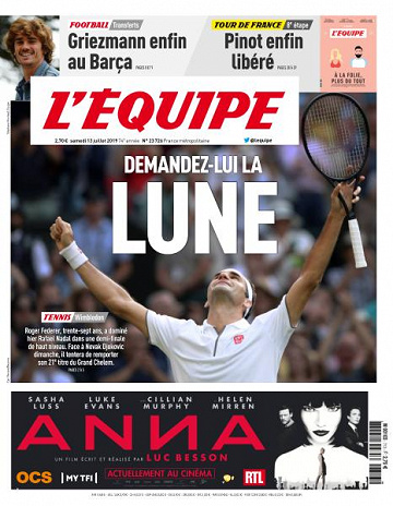 L’equipe du Samedi 13 Juillet 2019
