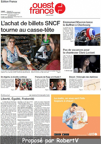 Ouest France - Samedi 13 Juillet 2019