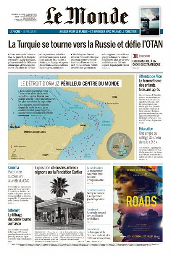 Le Monde du Dimanche 14 et Lundi 15 Juillet 2019