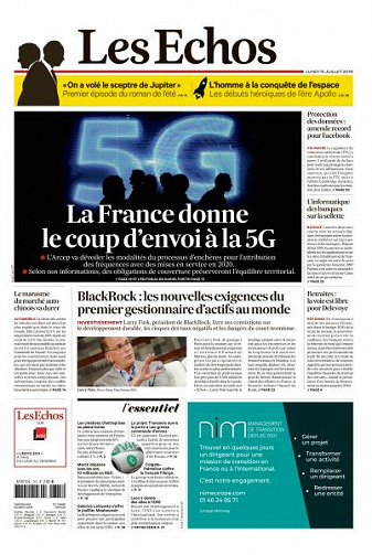 Les Echos du Lundi 15 Juillet 2019