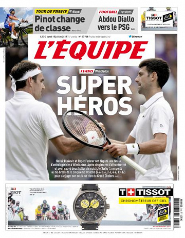 L’equipe du Lundi 15 Juillet 2019