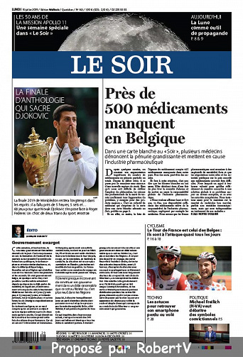 Le Soir - Lundi 15 Juillet 2019