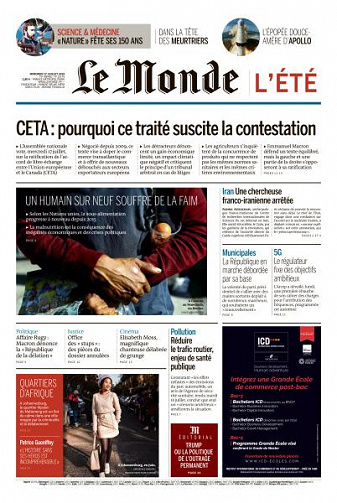 Le Monde du Mercredi 17 Juillet 2019
