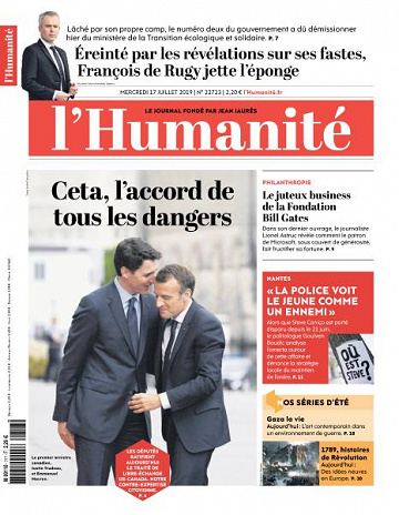 L’Humanite du Mercredi 17 Juillet 2019