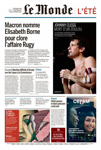 Le Monde du Jeudi 18 Juillet 2019