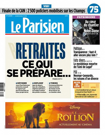 Le Parisien du Jeudi 18 Juillet 2019