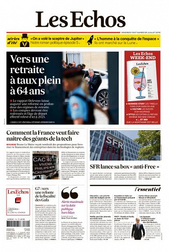 Les Echos du Vendredi 19 et Samedi 20 Juillet 2019