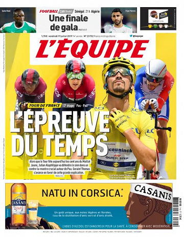 L’equipe du Vendredi 19 Juillet 2019