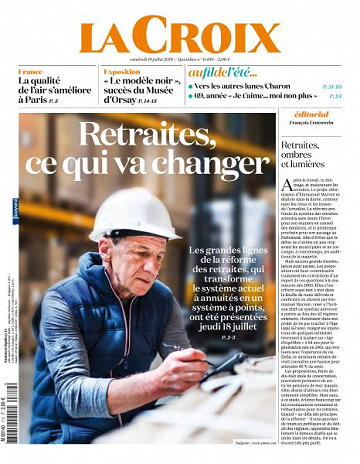 La Croix du Vendredi 19 Juillet 2019