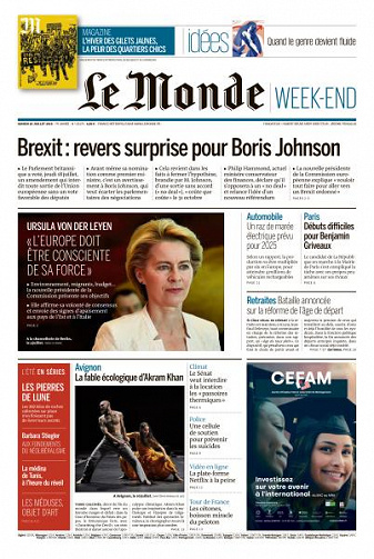 Le Monde du Samedi 20 Juillet 2019