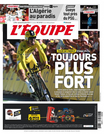 L’equipe du Samedi 20 Juillet 2019