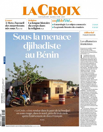 La Croix du Lundi 22 Juillet 2019